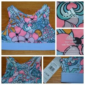 Youth girls Adidas TechFit Aeroready sports bra, size M 10/12